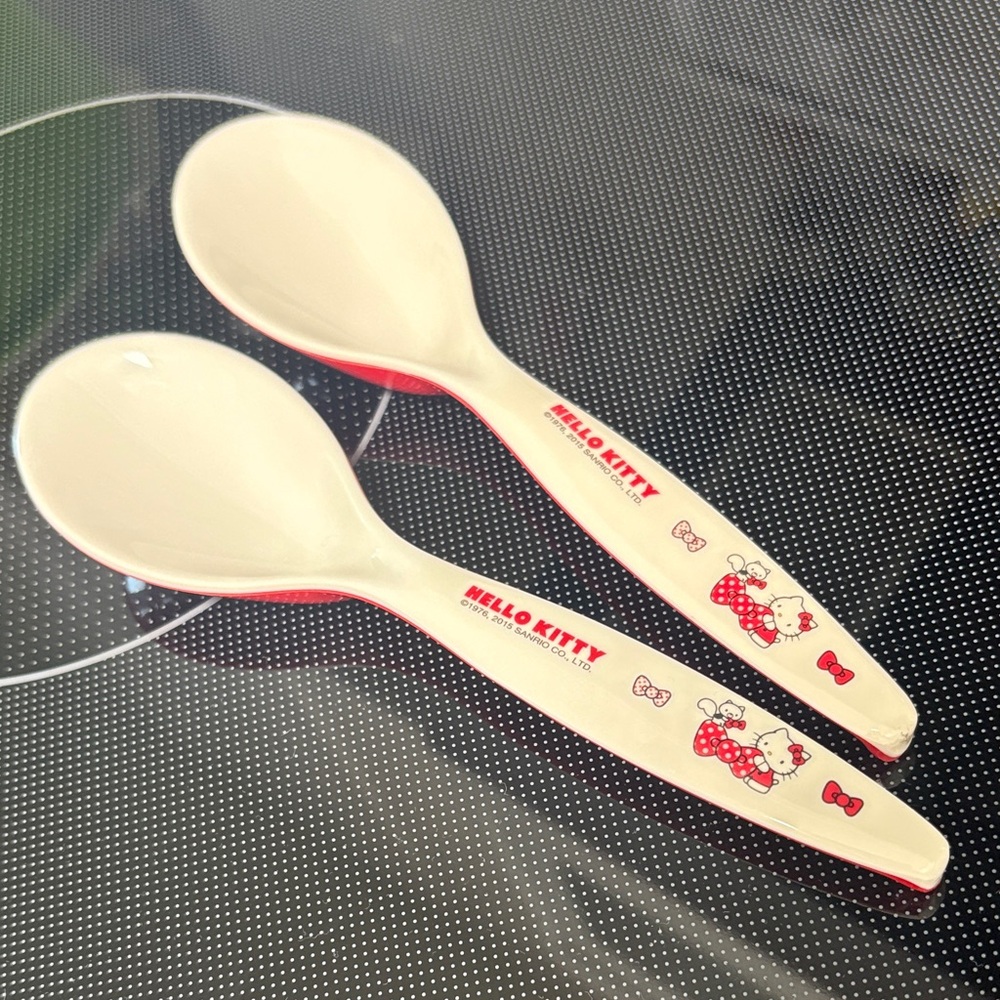 Hello Kitty White and Red Dinner Spoons
